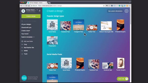 Creating an Instagram Image in Canva